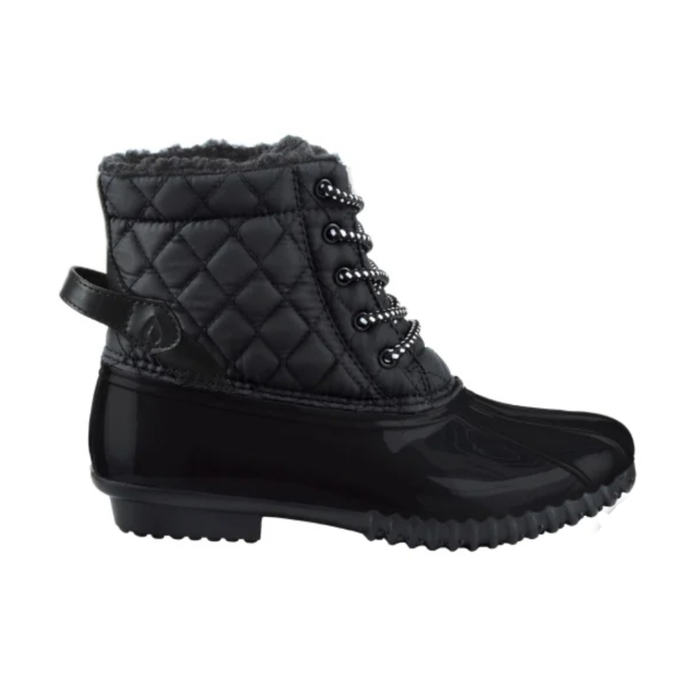 Sporto Women's Quilted Lace-Up Winter Duck Boots Black NIB - Picture 3 of 5
